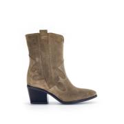 Velvet Western Stijl Enkellaarzen Gabor , Beige , Dames