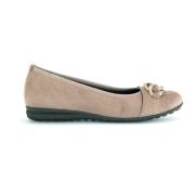 Beige Leren Ballet Flats Gabor , Beige , Dames