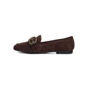 Bruine Suède Loafers met Strass Gesp Kurt Geiger , Brown , Dames