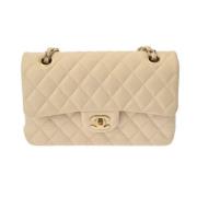 Pre-owned Leather shoulder-bags Chanel Vintage , Beige , Dames