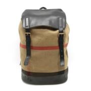 Pre-owned Leather backpacks Burberry Vintage , Beige , Dames