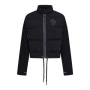 Zwarte Gebreide Gewatteerde Gewatteerde Vest Moncler , Black , Dames