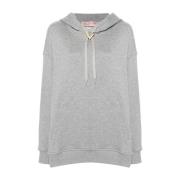 Grijze VGold-detail hoodie truien Valentino Garavani , Gray , Dames