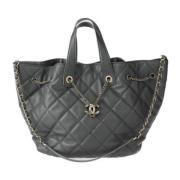 Pre-owned Leather chanel-bags Chanel Vintage , Black , Dames