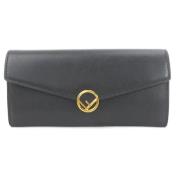 Pre-owned Leather wallets Fendi Vintage , Black , Dames