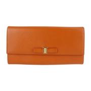 Pre-owned Leather wallets Salvatore Ferragamo Pre-owned , Orange , Dam...