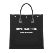 Logo-Print Tote Bag Saint Laurent , Black , Heren