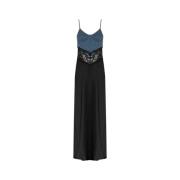 Jurk gemaakt van gecombineerde materialen Blumarine , Black , Dames