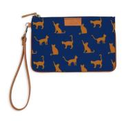 Blauwe Kattenmotief Pouch Gallo , Multicolor , Dames