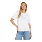 Korte Mouw T-shirt Guess , White , Dames