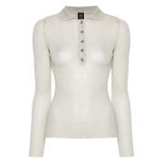 Stijlvolle Polo Shirt in Wit/Zilver Pinko , White , Dames