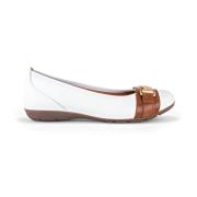 Witte/Cognac Leren Ballerina met Hovercraft Zool Gabor , Multicolor , ...