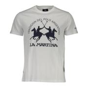 Knisperend Wit Katoenen T-Shirt La Martina , White , Heren