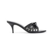 Zwarte Leren Sandalen voor Vrouwen Balenciaga , Black , Dames