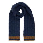 Blauwe Aran-gebreide wollen sjaal Gallo , Blue , Unisex