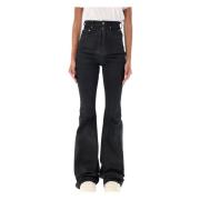 Zwarte Bootcut Jeans Aw24 Rick Owens , Black , Dames