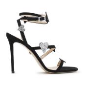 Zwarte Kristal Sandalen Verhogen Stijl Mach & Mach , Black , Dames