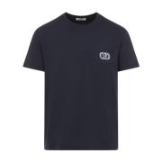 Blauwe T-shirts Polos voor mannen Valentino , Blue , Heren