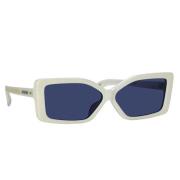 Strand Zonnebril Blauwe Lenzen Jacquemus , White , Unisex