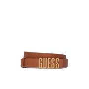 Smalle riem met logo gesp - Bruin Guess , Brown , Dames