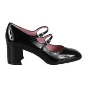 Zwarte Patent Dubbele Strap Pumps Carel , Black , Dames