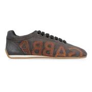 Leren lage sneakers Dolce & Gabbana , Brown , Heren