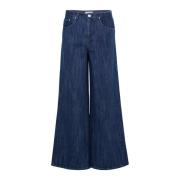 Wijde Pijp Jeans Medium Blue Denim Soaked in Luxury , Blue , Dames