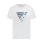 Korte Mouw T-shirt Guess , White , Heren