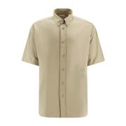 Groene Katoenen Shirt Ss24 Burberry , Green , Heren