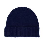 Kasjmier Grofgebreide Beanie Muts Drumohr , Blue , Heren