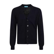 Blauwe Cardigan Sweater met Zak Drumohr , Blue , Heren