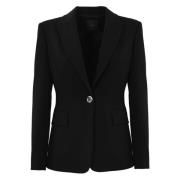 V-hals Blazer Jas met Lange Mouwen Pinko , Black , Dames