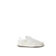 Witte Cream Canvas Lage Top Sneakers Mihara Yasuhiro , Beige , Heren