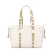 Leren schoudertas met logo-handvatten Coccinelle , Beige , Dames