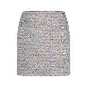 Tweed Mini Rok met Hart Knopen Fabienne Chapot , Multicolor , Dames