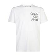 Witte T-shirt met cK jeans logo Calvin Klein Jeans , White , Heren