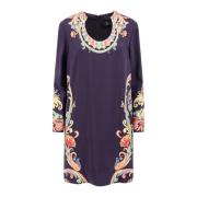 Iconische Multicolor Viscose Jurk Etro , Blue , Dames