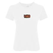 Katoenen T-shirt met Logo Borduurwerk Pinko , White , Dames