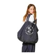 Blauwe Denim Tas met Lichtblauwe Prints Mason's , Blue , Unisex