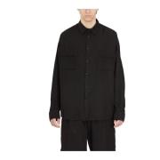 Oversized Cupro en Katoenen Shirt Andrea Ya’aqov , Black , Heren