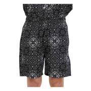 Zwarte Paisley Shorts Garment Workshop , Black , Heren