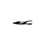 Zwarte Leren Sandalen met Graceful Design Poche Paris , Black , Dames