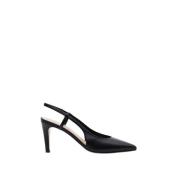 Zwarte leren slingback hakken Vicente Parallele , Black , Dames