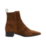 Chelsea Boot in Cognac Suède Parallele , Brown , Dames