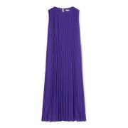 Maxi Plisséjurk met Metalen Kettingriem Motivi , Purple , Dames