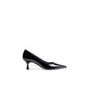 Puntige Neus Lakleren Pump Parallele , Black , Dames