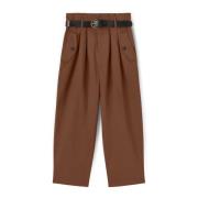 Geplooide Broek met Riem Motivi , Brown , Dames