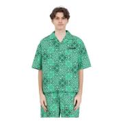 Groene Paisley Half Mouw Shirt Garment Workshop , Green , Heren