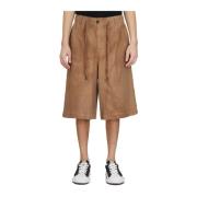 Viscose Linnen Bermuda Shorts Andrea Ya’aqov , Beige , Heren