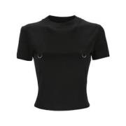 Zwarte Pierced Baby T-shirt Mugler , Black , Dames